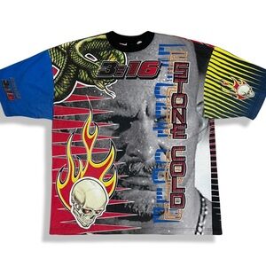 Rare Vintage Y2K Stone Cold Steve Austin All Over Print T-Shirt